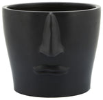 Sagebrook Home 16378-01 Ceramic 6" Face Planter, Black