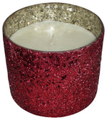 Sagebrook Home 80142-02 Candle On Red Crackled Glass 26oz