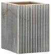 Sagebrook Home 16865 Resin, 3"x4" Striped Pencil Cup, Ivory/Black