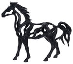 Sagebrook Home 16934-01 Resin, 19", Cut Out Horse, Black