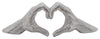 Sagebrook Home 15688-02 5" Hand-Heart, Silver