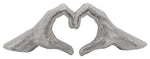 Sagebrook Home 15688-02 5" Hand-Heart, Silver