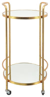 Sagebrook Home 16760 Metal, 34" Rolling Round Bar Cart, Gold
