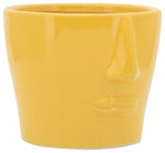Sagebrook Home 16378-04 Ceramic 6" Face Planter, Yellow