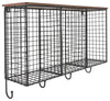 Sagebrook Home 16634 Metal/Wood, 17" Wire Wall Storage, Brown/Black