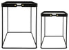Sagebrook Home 16532-02, Set of 2 20"/22" Square Side Tables with Smokey Glass