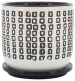 Sagebrook Home 16400-01 Ceramic, 6" Planter With Saucer, Black