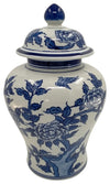 Sagebrook Home 16856-01 Ceramic, 18" Temple Jar, Blue/White