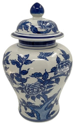 Sagebrook Home 16856-01 Ceramic, 18" Temple Jar, Blue/White