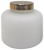 Sagebrook Home 80145-03 5" Candle On Frosted Glass, White 22oz