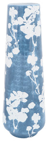 Sagebrook Home 14088-03 Ceramic 19" Floral Vase, Sky Blue/White