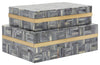Sagebrook Home 15673-01 Set of 2 Rectangular Box, Gray