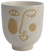 Sagebrook Home 80162-03 Ceramic 5" Scented Candle Face, Ivory 20oz