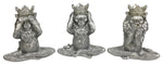 Sagebrook Home 16178-02 Resin, 6", Yoga Lion, Set of 3 Silver