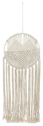 Sagebrook Home 16574-05 Cotton, 36" Oval Macrame Wall Storage, Beige