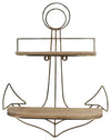 Sagebrook Home 15999-02 Metal, 24" Anchor Wall Shelf, Brown/Gold