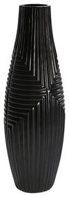 Sagebrook Home 13440-01 Black Striped Texture Vase 21.75"