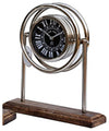 Sagebrook Home 16430 Metal/Wood, 12" x 13" Round Table Clock, Silver