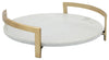Sagebrook Home 15640-01 14" Metal Tray with Marble, Gold