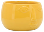 Sagebrook Home 14960-04 Ceramic 7" Face Planter, Yellow