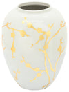 Sagebrook Home 16345-02 Ceramic 10", Vase With  Gold Decal, White