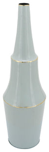 Sagebrook Home 16800-02 Metal, 33" Vase With Gold Trims, Gray