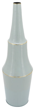Sagebrook Home 16800-02 Metal, 33" Vase With Gold Trims, Gray