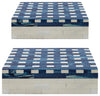 Sagebrook Home 16649 Resin Set of 2 Plaid Boxes, Blue