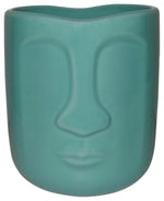 Sagebrook Home 15764-03 Ceramic 5" Face Vase, Turquiose