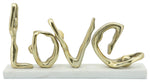Sagebrook Home 16226 Metal 18" Love Marble Base Accent, Gold