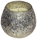 Sagebrook Home 80140-04 Candle On Silver Crackled Glass 11oz
