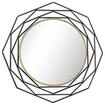 Sagebrook Home 16529 Metal, 28" Octagonal Mirror, Black