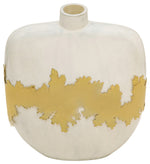 Sagebrook Home 15652-02 13" Vase with Gold Accent, White