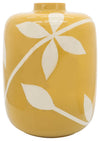 Sagebrook Home 16684-01 Ceramic, 14" Leaf Vase, Yellow