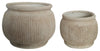 Sagebrook Home 16867 Resin, Set of 2 13/17" Antique Inspired Planters, Beige