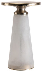 Sagebrook Home 16571-12 Metal Top, 21" Nebular Side Table, Frost