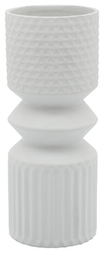 Sagebrook Home 16371-01 Ceramic 10" Mallet Vase, White