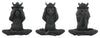 Sagebrook Home 16178-03 Resin, Set of 3 6", Yoga Lion Set, Black