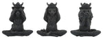 Sagebrook Home 16178-03 Resin, Set of 3 6", Yoga Lion Set, Black