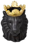 Sagebrook Home 15720-01 Resin 9" Lion With  Crown, Black