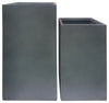 Sagebrook Home 16823-01 Resin Set of 2, 11"/13" Square Nested Planters, Dark Gray