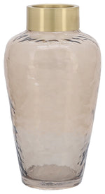 Sagebrook Home 16689-02 Glass, 14",Vase With Gold Band, Brown
