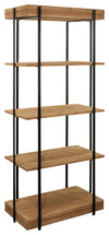 Sagebrook Home 16645 Wood/Metal, 68" 5-Layered Shelf, Brown/Black