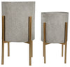 Sagebrook Home 12629-39 Set of 2 Rainbow Planters On Metal Stand, Gray/Gold