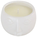 Sagebrook Home 80029-02 5" Citronella Face Candle, White 10oz