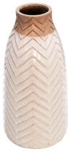 Sagebrook Home 15743 18" Chevron Vase, Ivory