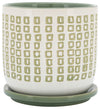 Sagebrook Home 16400-03 Ceramic 6" Planter With  Saucer Olive