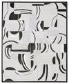 Sagebrook Home 70091 40"x32" 100% Hand Painted Abstract - Framed, Black/White