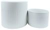 Sagebrook Home 16967 Ceramic, Set of 2, 8"/10" Striped Planters, White