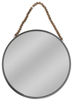 Sagebrook Home 16483-03 Metal, 36" Round Mirror with Beads, Gunmetal